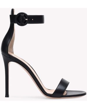 Gianvito Rossi Portofino 105, Sandals, , Leather - Black