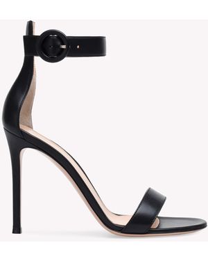 Gianvito Rossi Portofino 105, Sandals, , Leather - Black