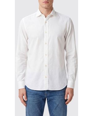 Boglioli Slim Fit Long-Sleeve Cotton Shirt With French Collar - White