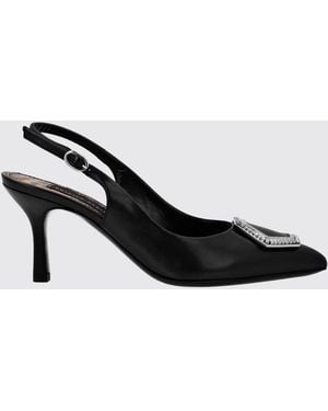 Philipp Plein Slingback-Pumps Aus Leder Mit Schmuckschnalle Und Stiletto-Absatz - Schwarz