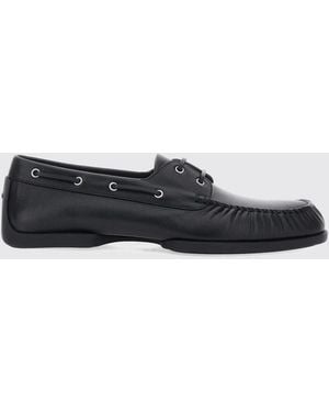 Jil Sander Leder-Bootsschuhe - Weiß