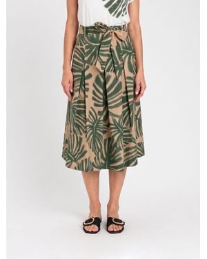 Twinset Printed Cotton Skirt - Green