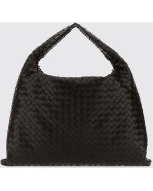 Bottega Veneta Hop Large Intrecciato Leather Shoulder Bag - Black