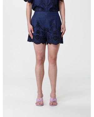 MC2 Saint Barth Striped Cotton Shorts - Blue