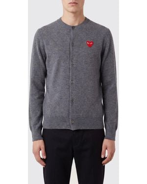 COMME DES GARÇONS PLAY Comme Des GarÇ Ons Play Wool Cardigan With Logo - Grey