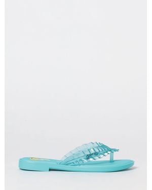 Melissa X Ganni Geraffte Pvc-Zehentrenner-Sandalen Mit Niedrigem Absatz - Blau