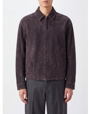 Giorgio Brato Calfskin Leather Shirt-Style Jacket With Zip Closure - Blue