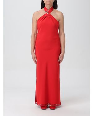 Moschino Abito Midi Con Inserti - Rosso
