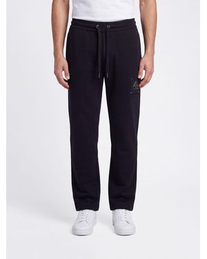 Moose Knuckles Cotton Jogging Trousers With Drawstring And Contrast Logo - Blue