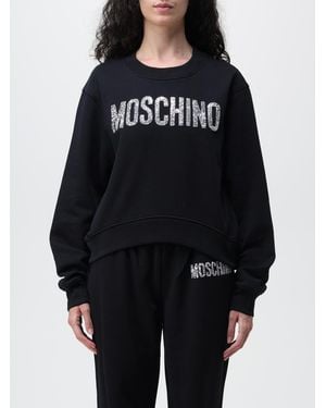 Moschino Jersey Sweatshirt With Glitter - Black