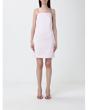 Twinset Mini Crepe Dress With Rhinestones - White