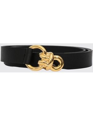 Tagliatore Adjustable Smooth Leather Belt With Metallic Buckle - White