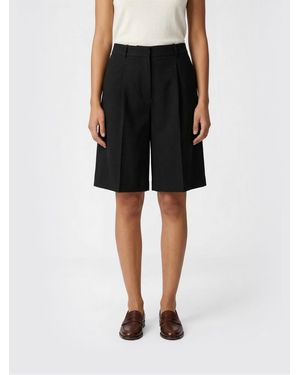 TOTEME Linen Blend Tailored Shorts - Black