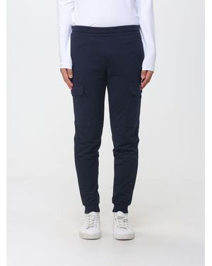 EA7 Cotton Jersey Cargo Jogging Trousers With Contrast Logo - Blue