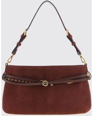 Pinko Suede Bag With Micro Studs - Brown