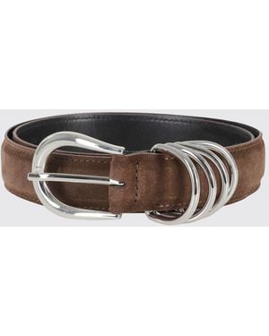 Semicouture Osoa Suede Leather Belt - White