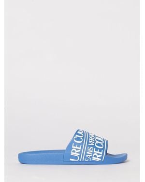 Versace Jeans Couture Logo Print Rubber Sliders - Blue