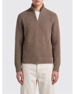 MM6 by Maison Margiela Ribbed Wool-Blend High Neck Zip-Up Cardigan - Brown
