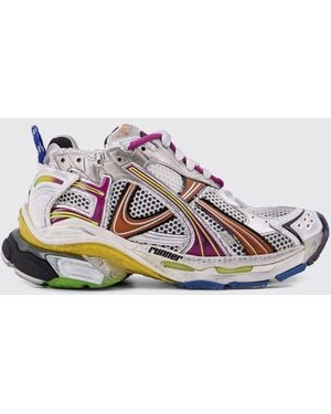 Balenciaga Runner Sneakers Aus Mesh Mit Used-Effekt Und Oversized-Sohle - Weiß