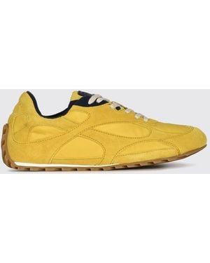 Bottega Veneta Orbit Wildleder- Und Nylon-Sneaker Mit Gezackter Sohle - Gelb