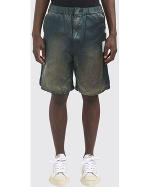 Maison Mihara Yasuhiro Pantalones Cortos Jogging De Algodón Con Estampado Abstracto - Verde