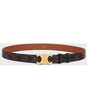 Celine Coated Cotton Triomphe Belt - White