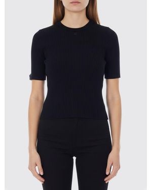 Courreges CourrÈ Ges Ribbed Viscose Cropped Top - Black