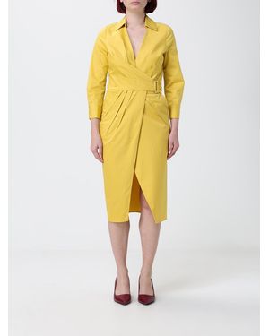 Elisabetta Franchi Stretch Cotton Midi Dress - Yellow