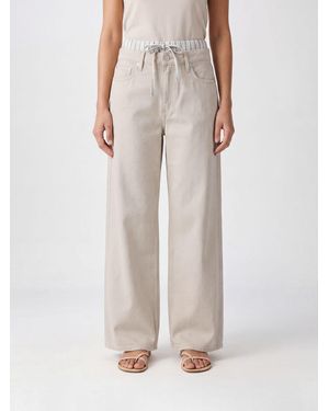 Rag & Bone Cam High-Waisted Wide-Leg Cotton Denim Jeans With Drawstring - Pink