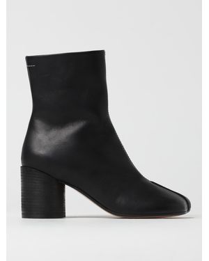 MM6 by Maison Margiela Flat Ankle Boots - Black