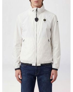 Blauer Polyester Bomber Jacket - White