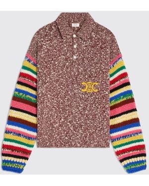 Celine Cotton Knit Polo Shirt - Red