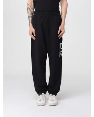 EA7 Cotton Jogging Pants With Logo - Black
