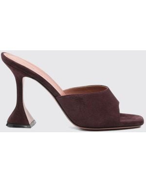 AMINA MUADDI Lupita Suede High-Heeled Mule Sandals - Brown
