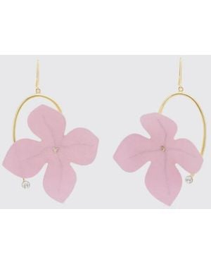 Marni Brass Earrings With Flowers - Pink
