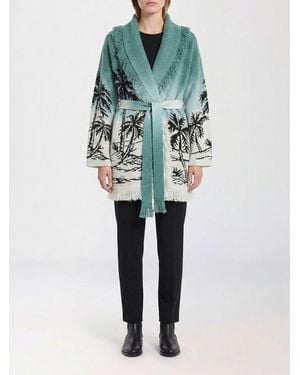 Alanui Cotton Blend Cardigan With Graphic - Blue