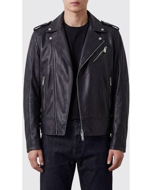 DSquared² Leather Biker Jacket With Side Zip And Epaulettes - Black