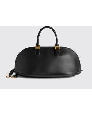 Balenciaga Bolso De Mano Bowling Bolero De Piel De Ternera Arrugada - Negro