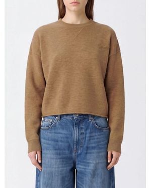 Autry Wool And Cashmere Crewneck Sweater With Ribbed Trims And An Embroidered Logo - Blue