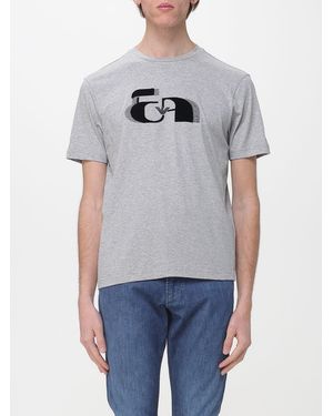 Emporio Armani Cotton T-Shirt With Flocked Logo - Grey