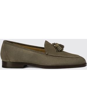Doucal's Suede Penny Loafers With Tassels And Round Toe - Brown