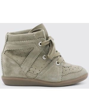 Isabel Marant Bobby Perforated Suede Trainers - Grey
