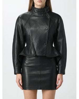 Balmain Lambskin Leather Biker Jacket With Asymmetrical Fastening - Black