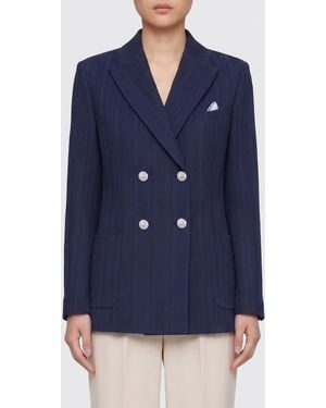 Circolo 1901 Zweireihige Jacke Aus Baumwolle - Blau
