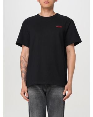 McQueen T-Shirt Mit Logo-Stickerei - Schwarz