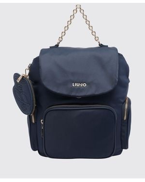 Liu Jo Fabric And Synthetic Leather Backpack - Blue