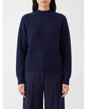 Drumohr Slim Fit Ribbed Lambswool Turtleneck Sweater - Blue