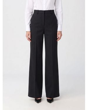 Max Mara High-Waisted Flared Crêpe Pants With Slash Pockets - Black