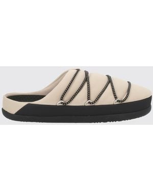 Moon Boot Flache Mules Aus Ripstop-Nylon Mit Gurtbändern Und Gummisohle - Weiß