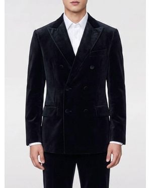 Golden Goose Double-Breasted Velvet Blazer - Blue